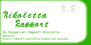 nikoletta rapport business card